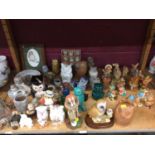 Pendelfin rabbit figures and collection of ceramic owls