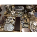 Group silver plate and other metal ware