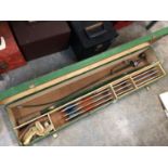 Access & Pollock Ltd Apollo Falcon bow and arrow set in wooden case