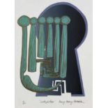 Penny Berry Paterson (1941-2021) colour linocut print, Lockpicker, signed inscribed and numbered 3/2