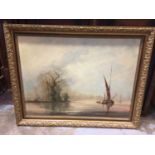 S W Corton large oil on canvas, marine scene