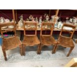 Set of four 19th century country kitchen chairs