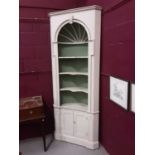 Georgian style painted standing corner cupboard