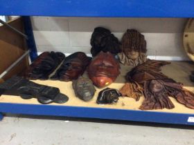 Assorted masks to include leather and tribal