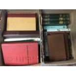 Three boxes of assorted reference books on rocks and geology and birds and ornithology