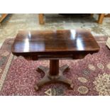 William IV rosewood card table