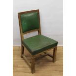 Early 20th century oak and green stud leather upholstered chair, believed to be from the House of Co