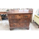 Nineteenth century mahogany chest of two short and three long drawers