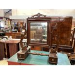 Italian walnut dressing table that swivels both direction and two short drawers