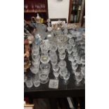 Large selection of cut, etched and other glassware