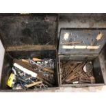 Quantity of tool boxes and various hand tools