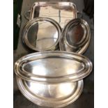 Silver plated trays and platters