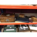 19th century jewellery box and other boxes and miscellaneous items