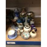 Quantity of oriental ceramics, including vases, jars, spoons, etc