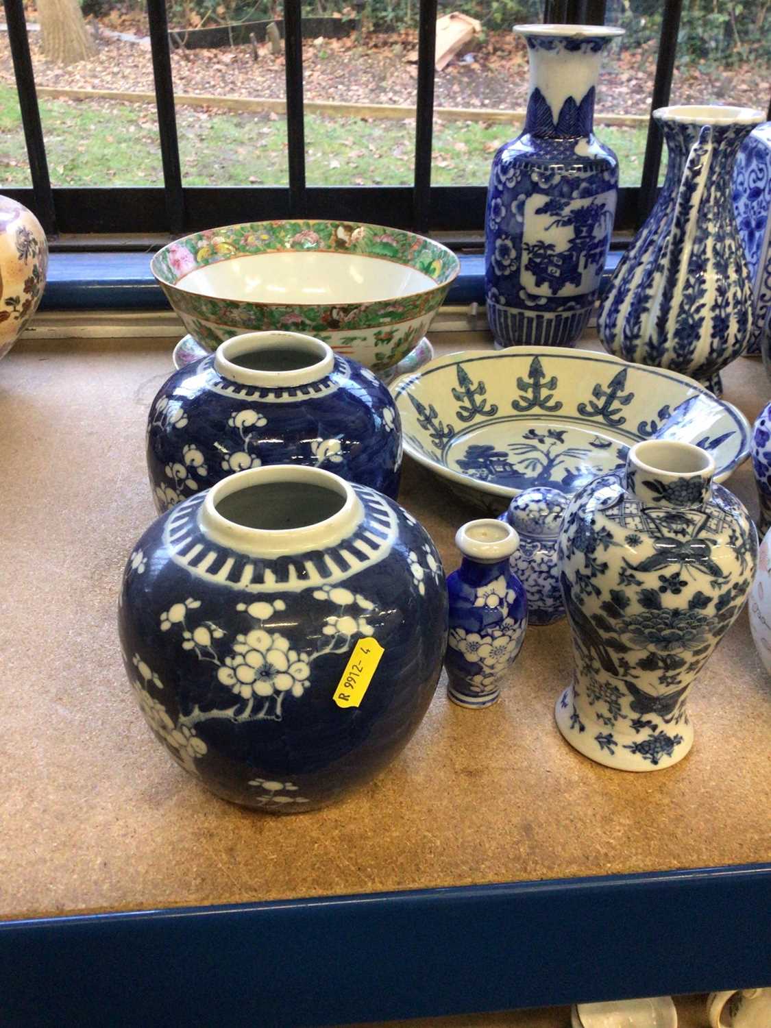 Quantity of antique and later Chinese porcelain, including Canton bowl and dish, blue and white prun - Image 2 of 6