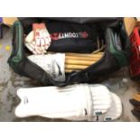 Slazenger cricket equipment in bag