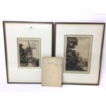 W. G. Davie, pair of early 20th century signed black and white etchings - windmill and coastal views
