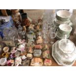 Quantity of ceramics and glassware including Wedgwood collectors plates, Lilliput lane, Johnson Brot