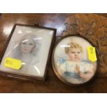 Two portrait miniatures, both signed