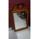 Edwardian walnut framed wall mirror, 106cm high, 84cm wide