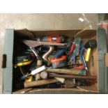 Large collection of various hand tools to include hammers, spanners, sockets, drills etc.