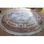 Extremely large Chinese washed rug with floral decoration