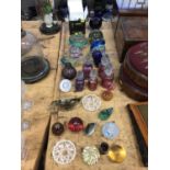 Collection of paperweights, scent bottles and other glass, including Isle of Wight, Langham and Fabe