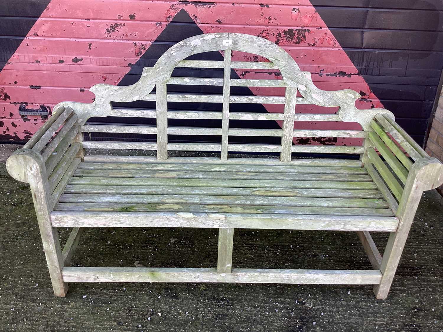 Lutyens style teak garden bench
