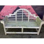 Lutyens style teak garden bench