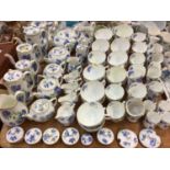 Extensive Hammersley Cornflower pattern tea, coffee and dinnerware