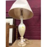 Stone based table lamp and shade