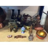 Oriental and other items, including a pair of lacquer vases, terracotta teapot, etc
