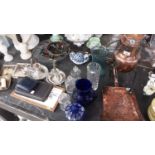 Sundry items, including glassware, copper kettle, etc