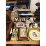 Quantity of Napoleon items, including a Staffordshire figure and other ceramics, pictures, etc, toge