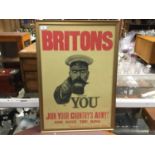 Reproduction Lord Kitchener wants you, join your country's army! First World War recruitment poster,