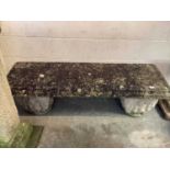Concrete garden bench, 142cm wide, 48cm deep, 44cm high