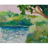 *John Hanbury Pawle (1915-2010) oil on board- Pond II, signed, 41cm x 51cm