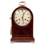 19th century mahogany bracket clock by J. Durden, Fenchurch Street, London, 36.5cm high