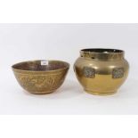 Chinese bronze bowl, together with a Japanese bronze bowl
