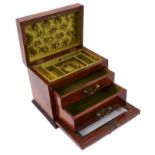 Victorian walnut jewellery box