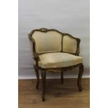 19th century French gilt framed tub chair