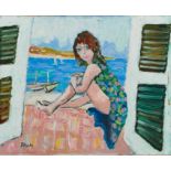 *John Hanbury Pawle (1915-2010) oil on board- Bedroom Window, signed, 33cm x 40cm