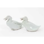 Pair of Chinese celadon glazed ducks