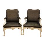 Pair of Gainsborough style open armchairs