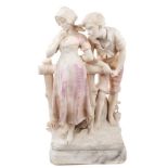 T Cipriani - 19th century Italian carved alabaster sculpture