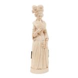 19th century carved Dieppe ivory figure of Marie Antoinette