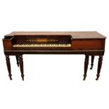 George III mahogany flatbed piano by John Broadwood & Sons