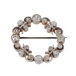 Edwardian diamond wreath brooch