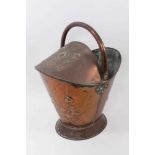 Art Nouveau copper coal bucket