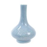 Chinese claire de lune glazed bottle vase